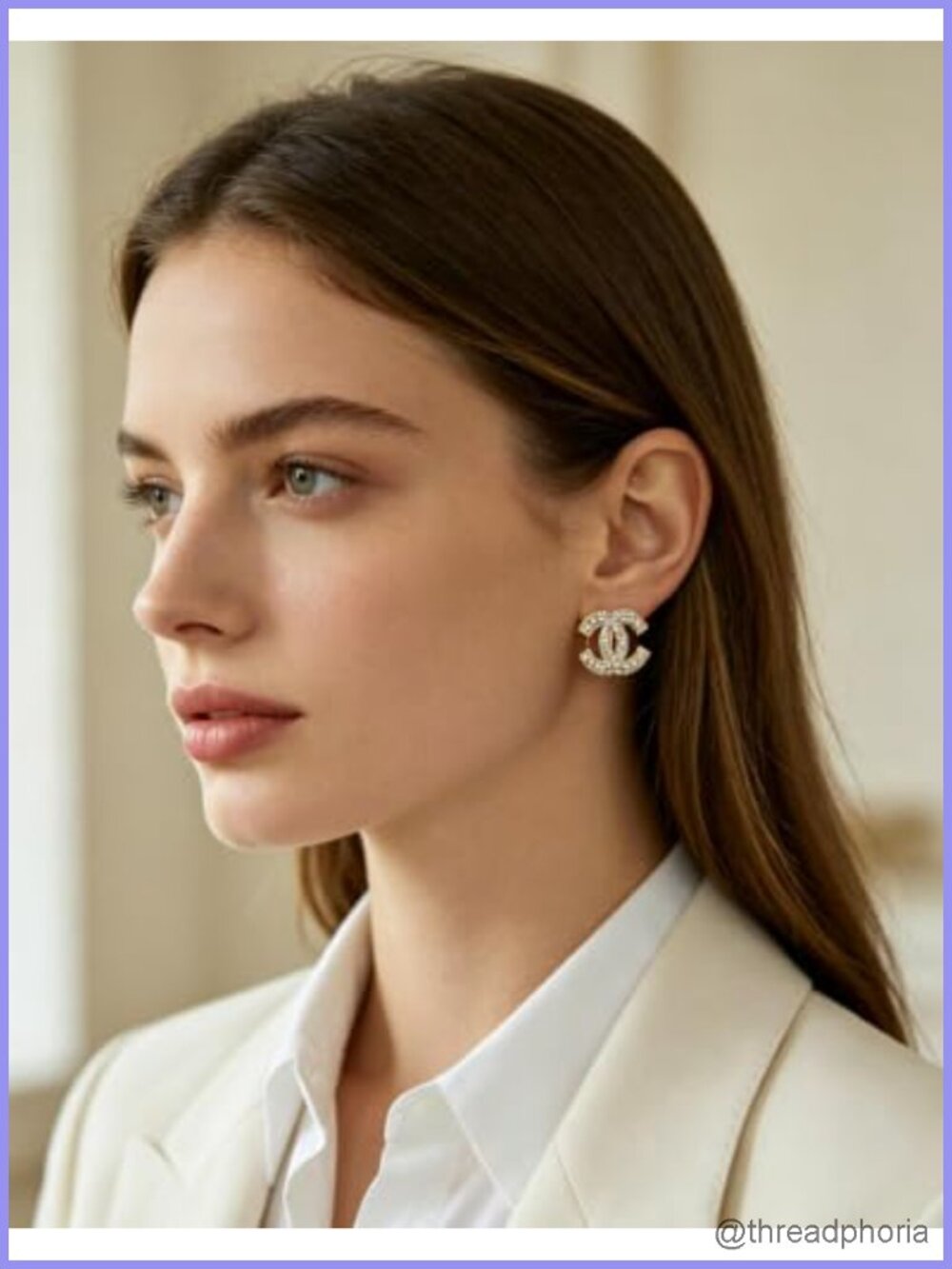 Gold Tone Brooch and Stud Earrings Set with Rhinestones